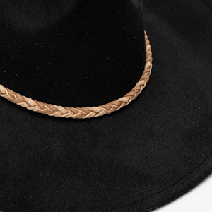 Chapeau de cowboy en feutre pour l'automne et l'hiver, à bord bouclé ethnique, coupe-vent, pour <span class=keywords><strong>homme</strong></span>, femme et couple, chapeau pare-soleil, randonnée en plein air, camping, chapeau de jazz chaud - Product Image 5