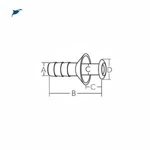Mini conector de casco pasante de grado marino para salida de manguera - Product Image 1