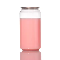 Boîtes de jus en plastique rondes transparentes OEM pour animaux de compagnie, 210 ml, 250 ml, 350 ml, 450 ml, 550 ml, à sceller pour les cocktails