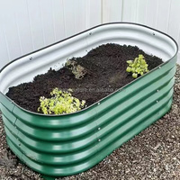 Grand bac à jardin surélevé ovale en métal galvanisé pour l'extérieur, kit de plantation pour légumes et fleurs, application domestique