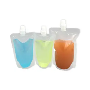 حقيبة بفوهة ثابتة من البلاستيك السائل بجودة عالية مع صنبور صنبور للمشروبات عصير الحليب والجيلي