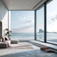 Fenêtre insonorisée XIYATECH moderne avec grand cadre en aluminium noir et vitres en verre trempé pour maison, chambre et balcon