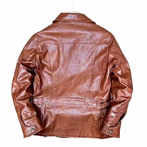 Veste <span class=keywords><strong>de</strong></span> motard en cuir <span class=keywords><strong>de</strong></span> chèvre pleine fleur tannée végétallement pour homme, col rabattu, fermeture éclair, veste en cuir <span class=keywords><strong>de</strong></span> moto - Product Image 4