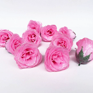 Fleurs noires paillettes Rose fleurs artificielles fraîches <span class=keywords><strong>Paillette</strong></span> pour bricolage décor mariage mariée Bouquet fête - Product Image 3