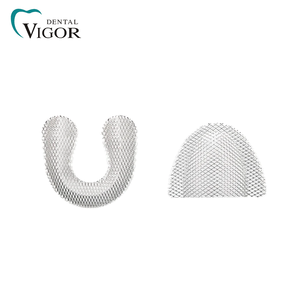 Matériaux dentaires pour prothèses complètes en filet robuste, Porte-empreintes dentaires en acier inoxydable doré et argenté - Product Image 5
