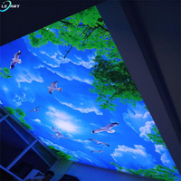 Fábricas chinas PVC para pared paneles de PVC 3D arte decorativo nube estiramiento techo pared mural