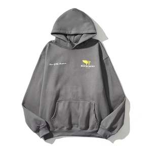 Winter Solid Color Fleece Cotton <b>Mens</b> Pullover <b>Hoodie</b> 3D Foam Logo Unisex High Quality Oversize Customized <b>Men</b> - Product Image 1