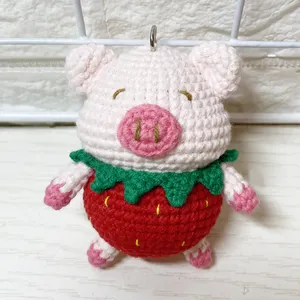 Bellissimo animale farcito carino bambola di maiale all'uncinetto amigurumi giocattolo per bambini