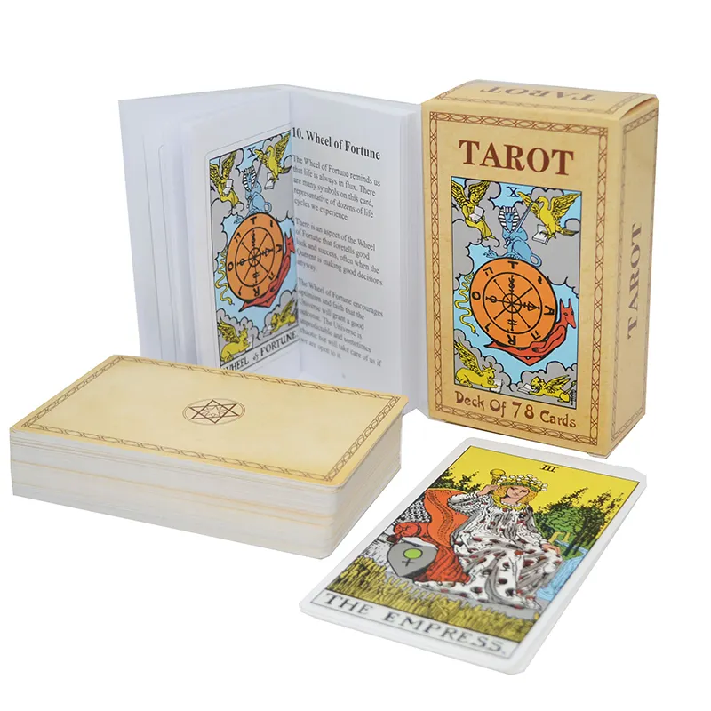 Custom printing big mini mat paper tarot cards printed guidebook tarot deck wholesale
