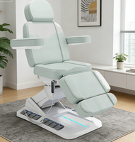 Table de massage électrique professionnelle en acier inoxydable pour salon de beauté, avec éponge haute densité et 3 moteurs, pour soins du visage et thérapie spa