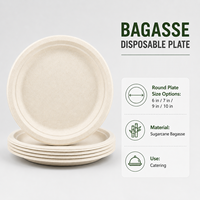 Assiette jetable en bagasse de canne à sucre Trendz pour événements de restauration et achats en gros pour services alimentaires