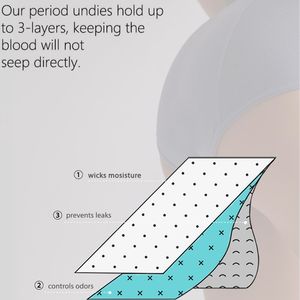 3-lagige, bequeme, große, waschbare, auslaufsichere Periodenunterwäsche für Frauen nach der Geburt. - Product Image 2