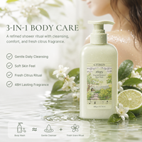 Gel de Ducha OEM ODM 360g con Aminoácidos, Fragancia Duradera de 48h, Cítricos Verdes, Limpieza Profunda, Hidratante, 3 en 1: Lava, Desmaquilla y Nutre