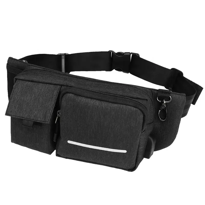 Bolsa de cintura com logotipo personalizado em material novo, bolsa esportiva masculina para corrida ao ar livre à prova d'água