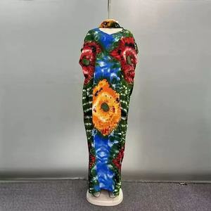 Tendance et très vendue : Robe d'été décontractée ample et respirante pour femme, en polyester, avec imprimé numérique africain et motif diamant, avec ceinture large - Product Image 3