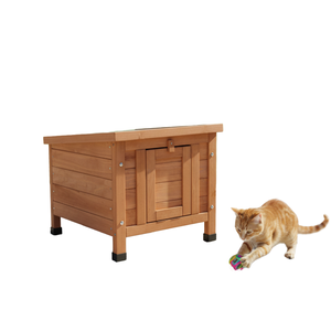 บ้านสัตว์เลี้ยงไม้แบบโมเดิร์นสั่งทำพิเศษ OEM ทนทานต่อทุกสภาพอากาศ สำหรับสุนัข แมว กระต่าย และหนูตะเภา ทำความสะอาดง่าย - ขายส่ง - Product Image 1