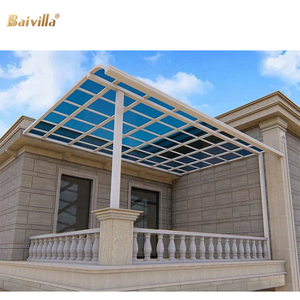Toldo de aluminio impermeable para ventana, cubierta curva para lluvia, protección solar para patio, balcón, entrada, ventanas, puertas, toldo para el hogar - Product Image 2