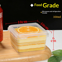 Boîte à gâteau carrée de 10 cm pour Tiramisu, Mille-Feuille, Mousse, Pudding, avec couvercle, en PP de qualité alimentaire, résistante aux hautes températures, utilisable au micro-ondes et au réfrigérateur