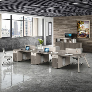 Conjunto de <span class=keywords><strong>Mesa</strong></span> de Oficina Modular Convertible Moderna de Madera y <span class=keywords><strong>Mesa</strong></span> Auxiliar con Funciones Extensibles - Product Image 5