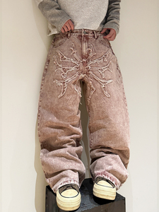 <span class=keywords><strong>Jeans</strong></span> da <span class=keywords><strong>Uomo</strong></span> in Cotone Stile Street, a Zampa e Larghi, Moda Gotica Y2K, Vendita Diretta dalla Fabbrica - Product Image 3