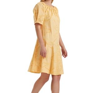 Vestidos de Verano Casuales Elegantes de Alta Calidad Personalizados, con Estampado Combinado, Manga Abullonada, Muy Coloridos, con Detalles de Goma, para Mujer - Product Image 3