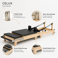 Machine de Pilates Reformer Pliable et Ajustable en Bois d'Érable Premium et Durable pour la Maison, la Salle de Sport et l'Utilisation en Studio de Pilates (Usage Santé)
