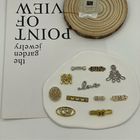 Kancing Dekoratif Multiwarna Berlapis Emas Perak Paduan Logam Berhiaskan Batu Rhinestone Bentuk Huruf Kupu-kupu Untuk Pakaian, Tas, Sepatu, dan Aksesoris DIY