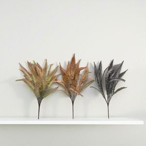 Bouquet de 7 feuilles de <span class=keywords><strong>fougère</strong></span> persane artificielles en plastique, couleur corail, pour <span class=keywords><strong>d</strong></span>écoration murale végétale et aménagement paysager - Product Image 6