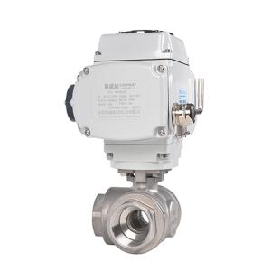 Válvula de Bola Eléctrica Motorizada COVNA de 1/2 Pulgada, 3 Vías, CF8M, 1000 WOG, 12V, Rosca Hembra, Acero Inoxidable - Product Image 2