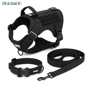 Set di Collari e Guinzagli per Cani da Servizio Personalizzati OEM, in Nylon Resistente, con Logo Personalizzato - Product Image 1