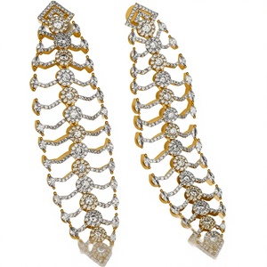 Exclusive Best Quality Zircon Gold Tone Earrings Modern Wear AD Stones Look <b>for</b> Party Wedding Function Wear Collection <b>For</b> Women - Product Image 2