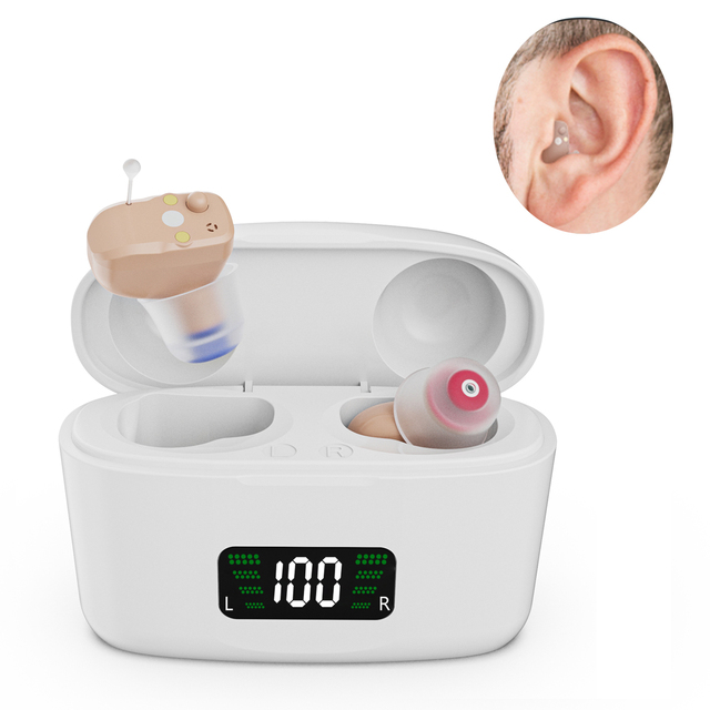 Drop Shipping in Stock OTC Mini Digital Rechargeable Cic Invisible Hearing Aid Earphone