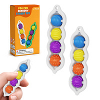 Jouet sensoriel anti-stress en silicone HMJ, porte-clés texturé en forme de pousse de pois, à rouler sur le bureau, pour adultes et enfants, TDAH, autisme