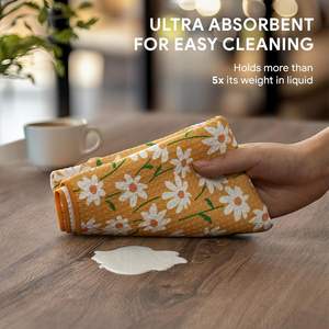 Asciugamani da Cucina Multicolore con Stampa Floreale, Motivo Margherite e Ortensie, Morbidi e Assorbenti per Cucina e Bagno, Logo Personalizzabile - Product Image 4