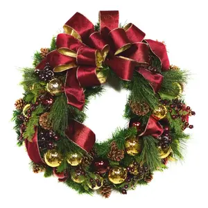 2023 Christmas Wreath Winter Garland for Front Door Wall Christmas Party Decorations