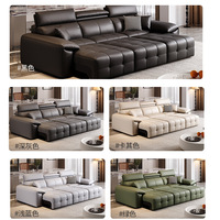 Herstellergroßhandel Italienisches Modernes Minimalistisches Wohnzimmer Echtleder Elektrisches Sofa Multifunktionales Rindsleder-Wandsofa-Set