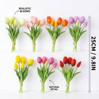 Fleurs artificielles en soie tulipe blanches 25 cm, décoration de mariage moderne, bouquets, cadeaux, fournitures pour mur floral