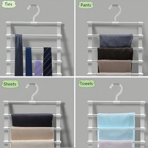 Colgador de Pantalones Multifuncional Plegable de 7 Capas, Paquete de 3 Piezas, Ahorra Espacio en el Armario, Disponible en EE. UU. - Product Image 3