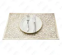 Tapis de table en pvc, carré doré de luxe résistant à la chaleur, bas prix, vente en gros, pour table à manger