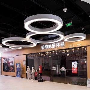 Lámpara Colgante LED Redonda Moderna de 600mm 1200mm, Negra, para Decoración de Centros Comerciales, Lámparas Colgantes y de Techo - Product Image 3