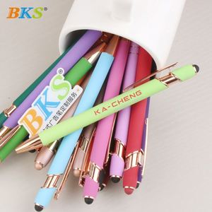 Luxury <b>Pens</b> With Custom Logo Metal Soft Touch Screen <b>Pens</b> Rose <b>Gold</b> for Mobile Phone <b>Pen</b> with logo Rubber Grip - Product Image 5