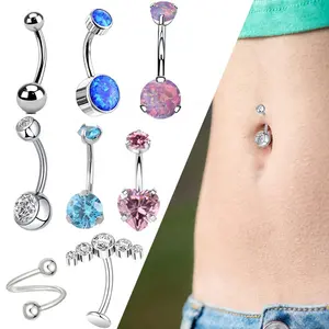 Bodyjewelry Belly Button Ring Belly Button Earrings Surgical Titanium Belly Button Stud Piercing Jewellery Banana No Pendant