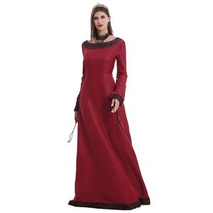 Vestido Vintage Europeo para Mujer, Estilo Retro de Mediados de Siglo, con Hombros Descubiertos, Manga Larga, Cintura Natural y Diseño de Empalmes - Product Image 2