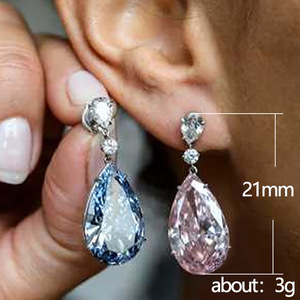 Orecchini a Goccia in Cristallo Rosa per Donne, Eleganti Orecchini Pendenti, Accessori per Uso Quotidiano e Feste - Product Image 5