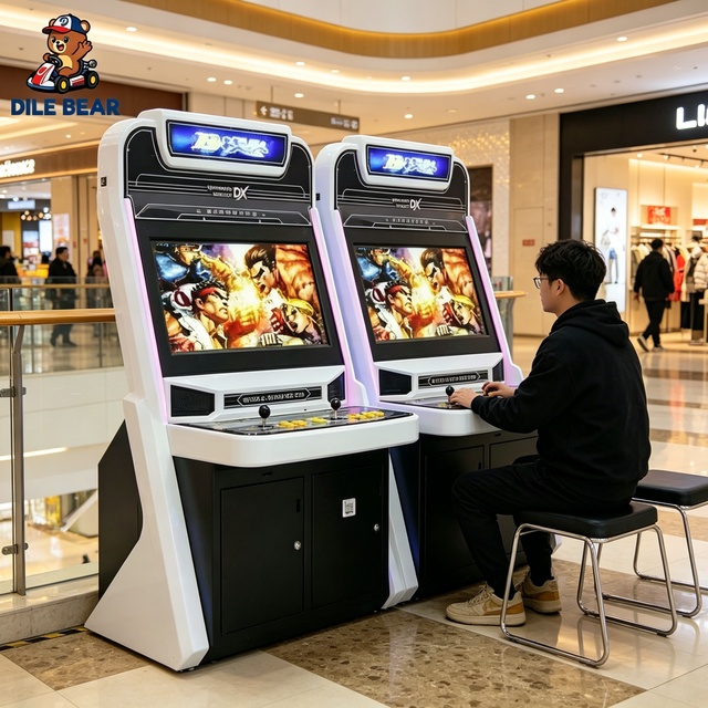 Retro 32" 2 Player Coin Operated Arcade Machine, LED Lighted Cabinet, Preloaded Multi Games for Commercial & Home Use