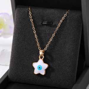 Collier <span class=keywords><strong>pentagramme</strong></span> de conception chaude FashionJewelry collier oeil <span class=keywords><strong>du</strong></span> <span class=keywords><strong>diable</strong></span> colliers oeil bleu turc émail multicolore - Product Image 4
