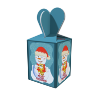 Caja de regalo navideña de diseño personalizado, materiales reciclados de esponja de laminación mate en relieve, caja de papel rígida vacía para manzanas dulces