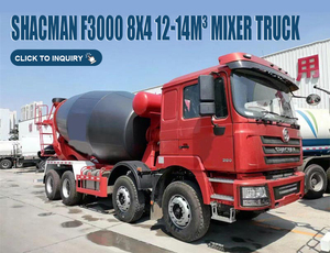 Camion malaxeur à béton Shacman rouge 8x4 avec citerne à ciment 10 roues - Product Image 2