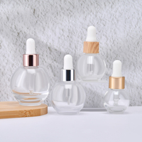 Flacons compte-gouttes en verre vides en forme d'ampoule de 10 ml, 20 ml, 30 ml, 50 ml pour parfum, sérum et huiles essentielles