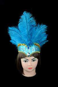 Coiffe en plumes d'autruche artisanale OEM pour fête de carnaval, style ethnique - Product Image 4